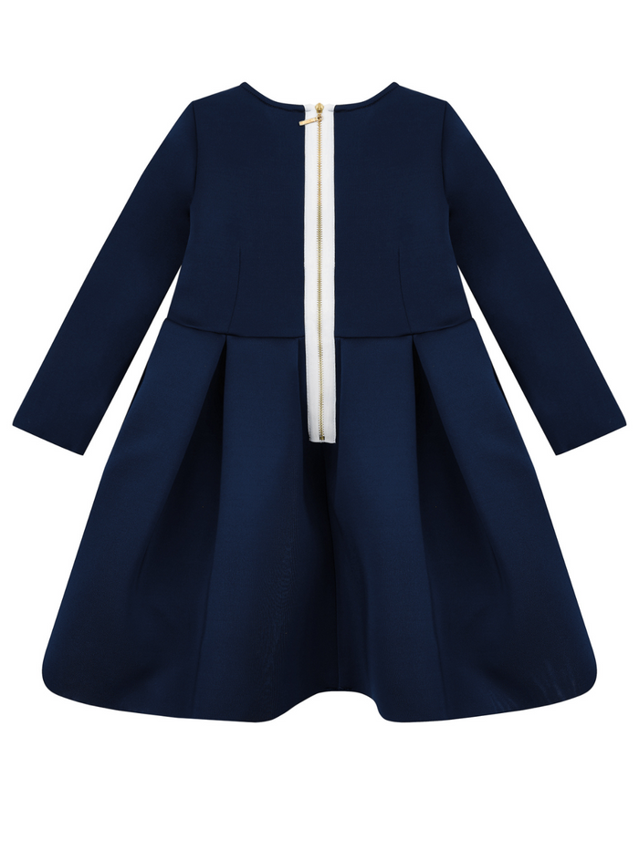 Navy Pleated Midi Dress by Kids Couture Mia Belle Girls