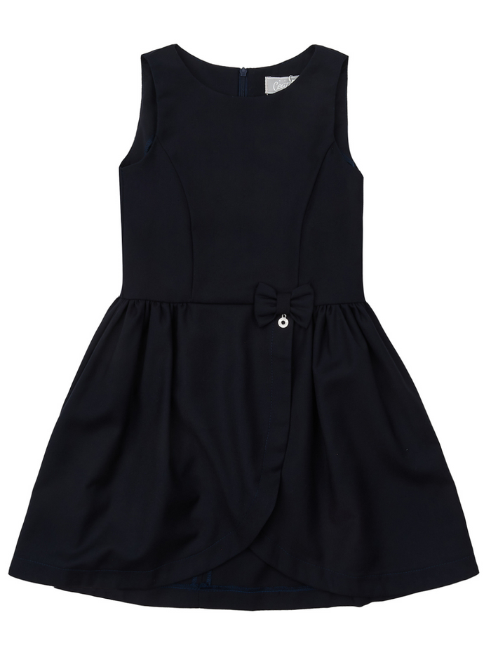 Navy Tulip Hem Girls Uniform Dress by Kids Couture Mia Belle Girls