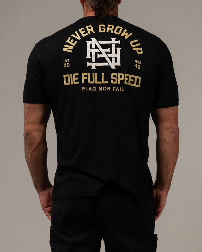 NEVER GROW UP TEE - BLACK