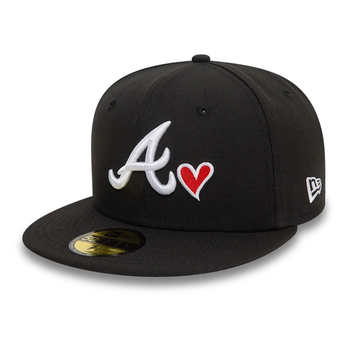 NEW ERA Atlanta Braves MLB Heart Icon Black 59FIFTY Fitted Cap
