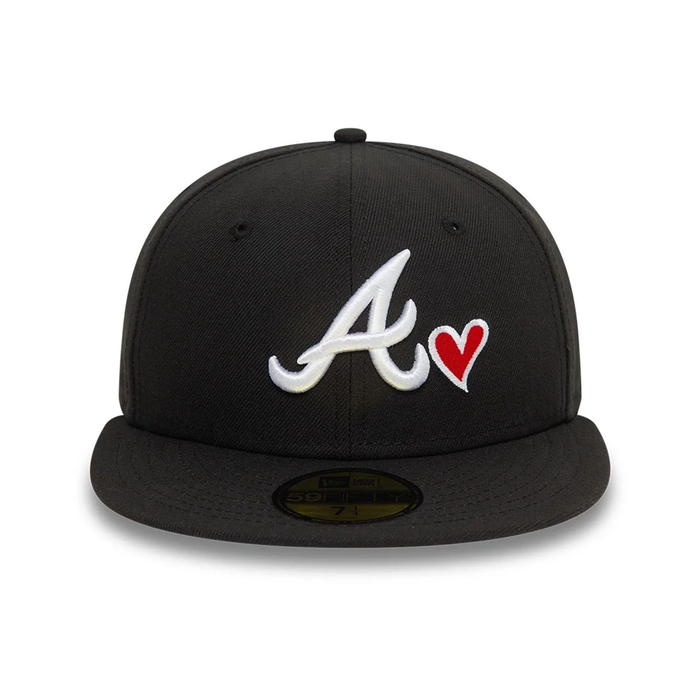 NEW ERA Atlanta Braves MLB Heart Icon Black 59FIFTY Fitted Cap