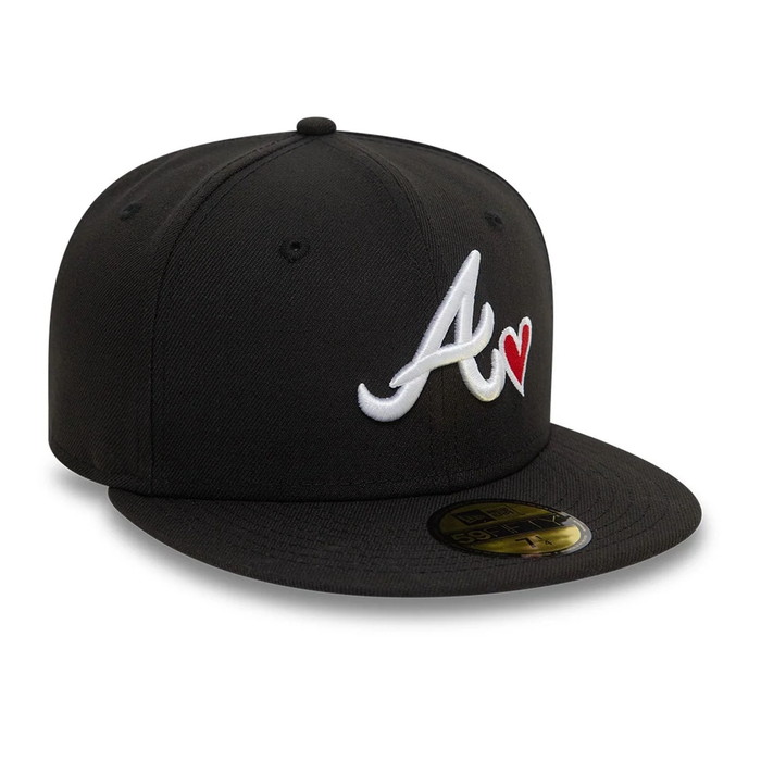 NEW ERA Atlanta Braves MLB Heart Icon Black 59FIFTY Fitted Cap