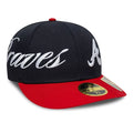 NEW ERA Atlanta Braves MLB Side Script Navy Low Profile 59FIFTY Fitted Cap