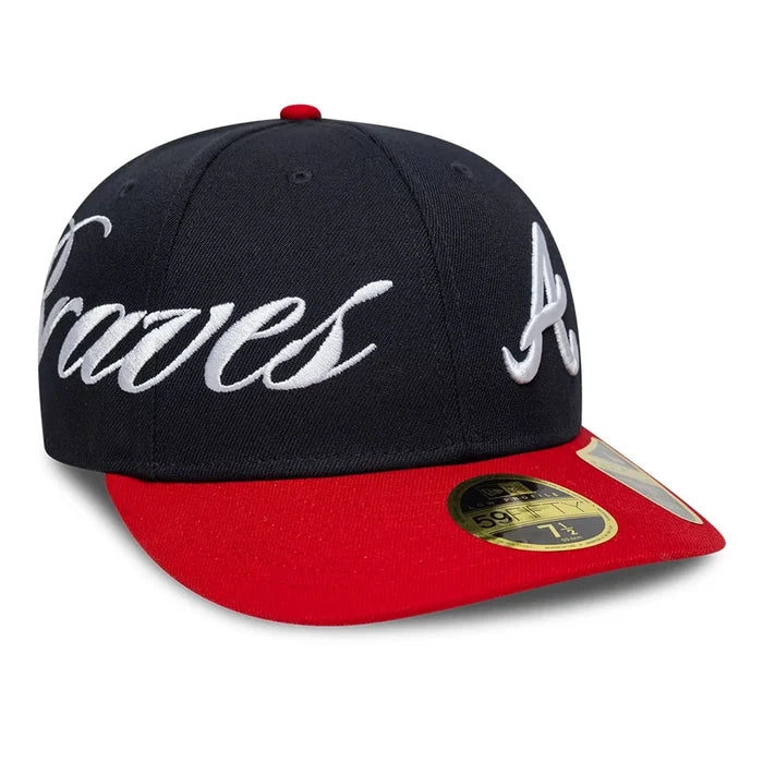 NEW ERA Atlanta Braves MLB Side Script Navy Low Profile 59FIFTY Fitted Cap