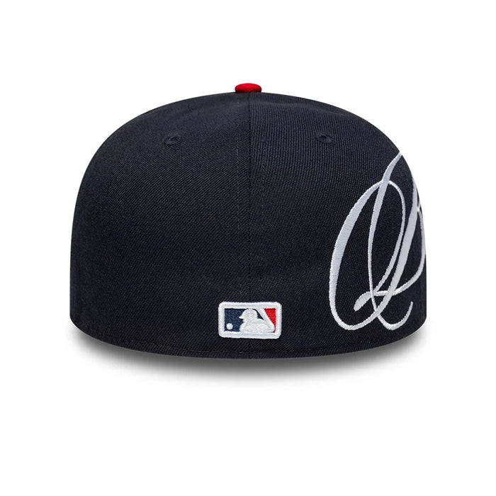NEW ERA Atlanta Braves MLB Side Script Navy Low Profile 59FIFTY Fitted Cap