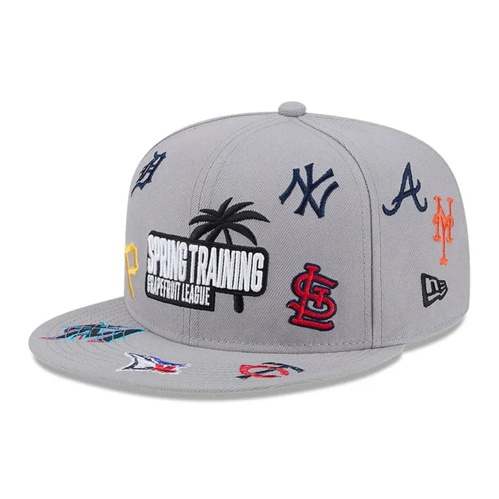 NEW ERA Grapefruit League Logo MLB Scattered Grey 9FIFTY Snapback Adjustable Cap