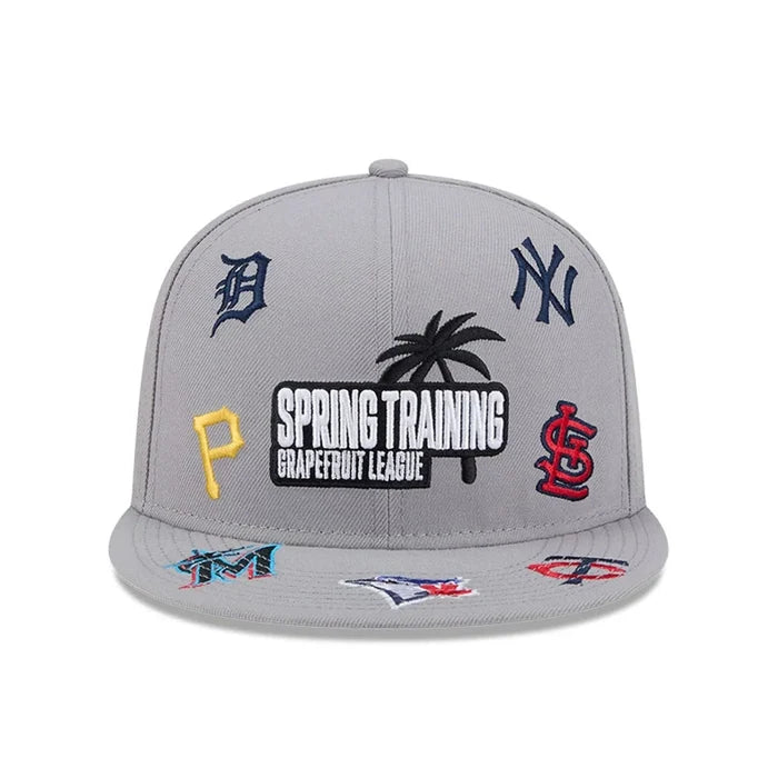 NEW ERA Grapefruit League Logo MLB Scattered Grey 9FIFTY Snapback Adjustable Cap