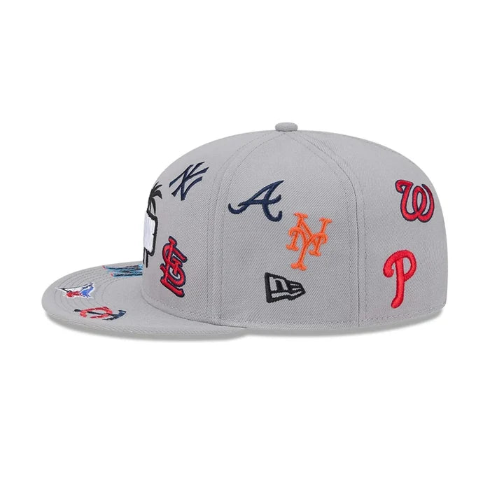 NEW ERA Grapefruit League Logo MLB Scattered Grey 9FIFTY Snapback Adjustable Cap