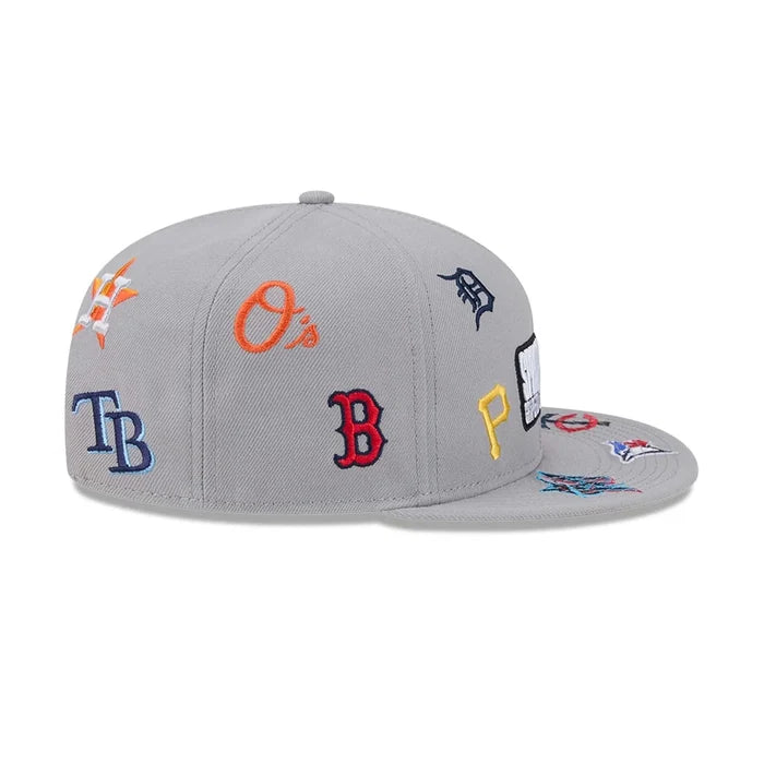 NEW ERA Grapefruit League Logo MLB Scattered Grey 9FIFTY Snapback Adjustable Cap
