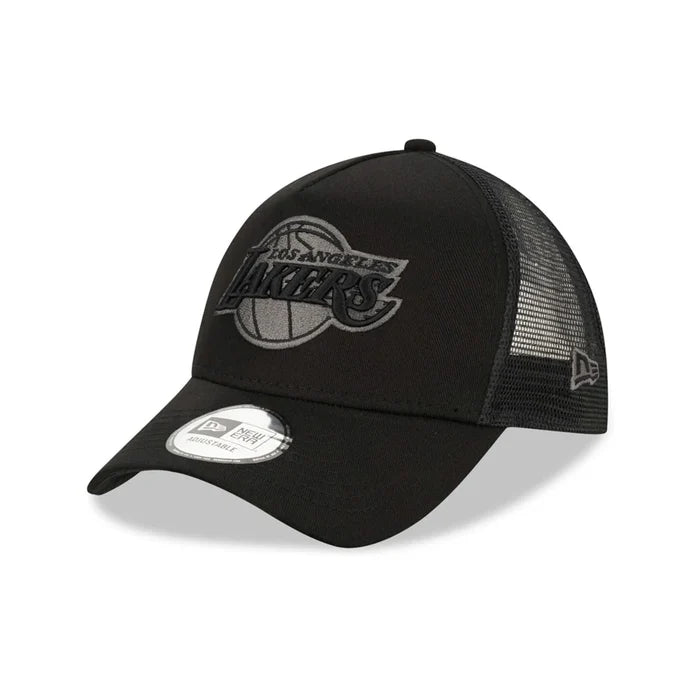 NEW ERA LA Lakers Tonal Black A-Frame Trucker Cap
