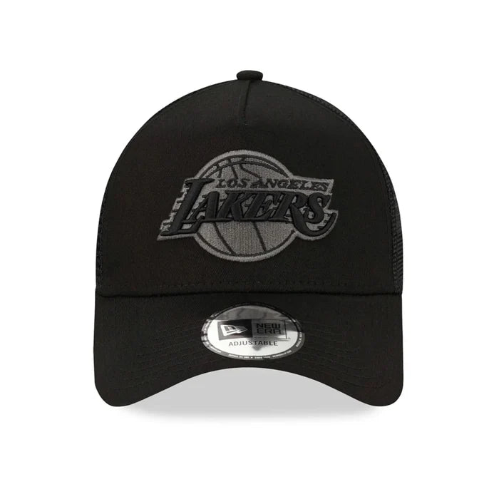 NEW ERA LA Lakers Tonal Black A-Frame Trucker Cap