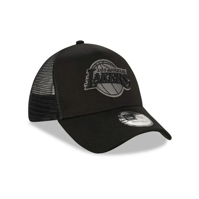NEW ERA LA Lakers Tonal Black A-Frame Trucker Cap