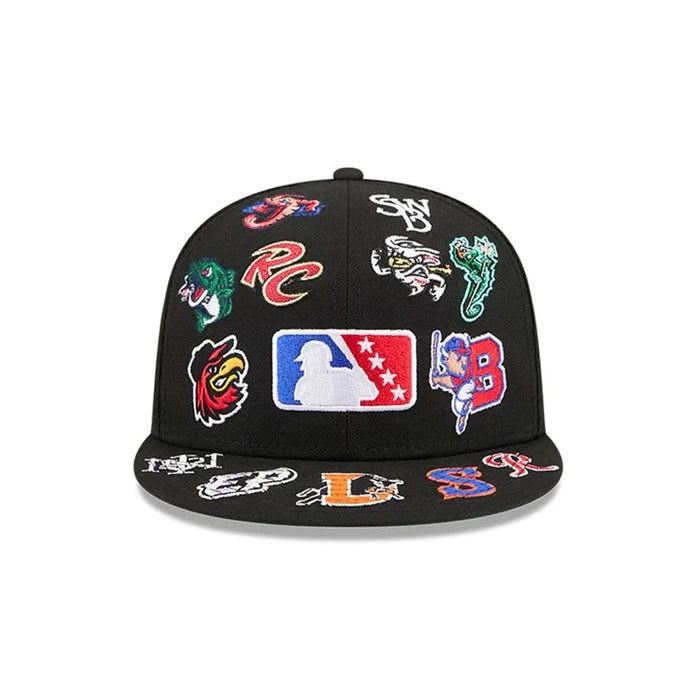 NEW ERA MiLB All Over Black 59FIFTY Fitted Cap