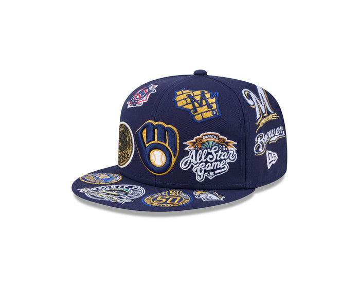 New Era Milwaukee Brewers MLB All Over Team 59FIFTY Fitted Cap