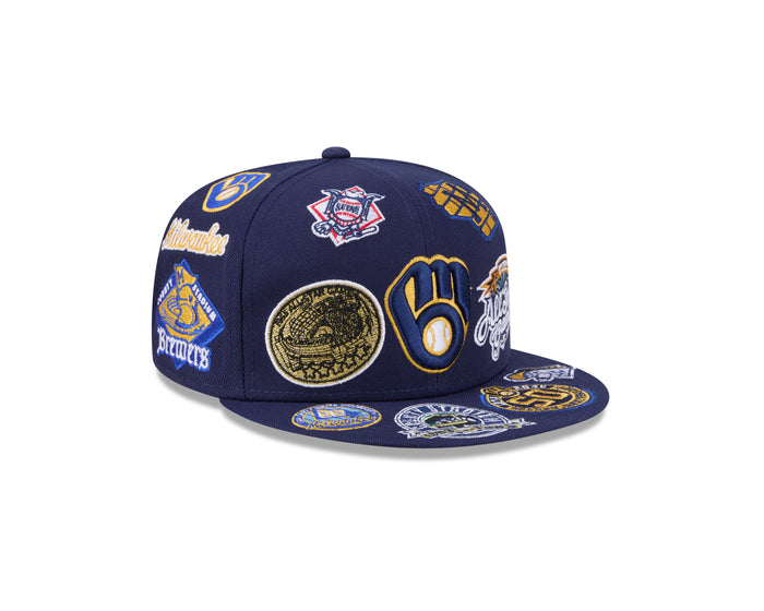 New Era Milwaukee Brewers MLB All Over Team 59FIFTY Fitted Cap