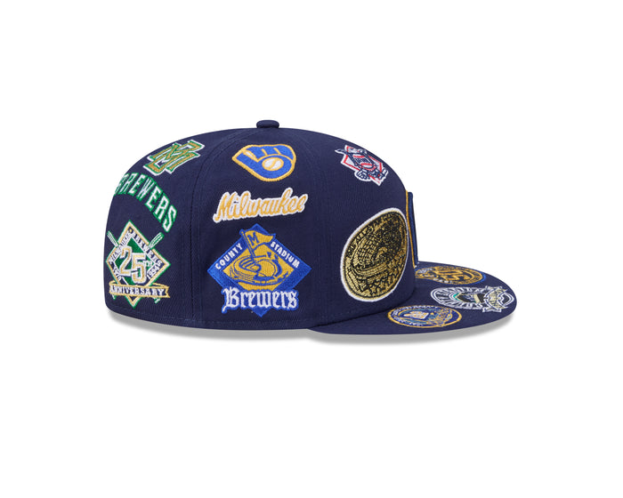 New Era Milwaukee Brewers MLB All Over Team 59FIFTY Fitted Cap