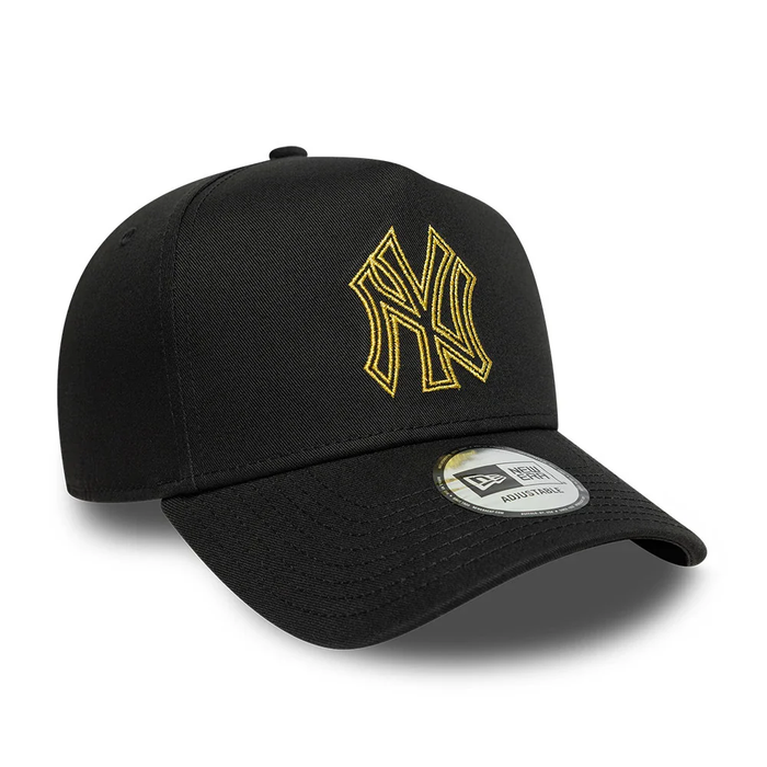 NEW ERA New York Yankees MLB Metallic Outline Black 9FORTY A-Frame Adjustable Cap