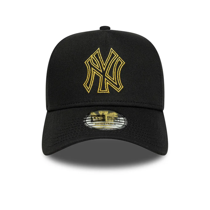 NEW ERA New York Yankees MLB Metallic Outline Black 9FORTY A-Frame Adjustable Cap