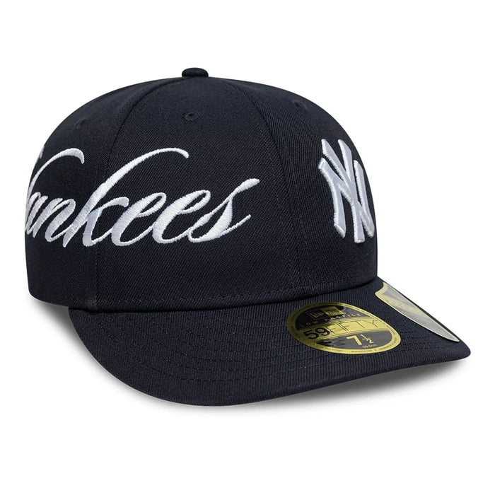 NEW ERA New York Yankees MLB Side Script Navy Low Profile 59FIFTY Fitted Cap