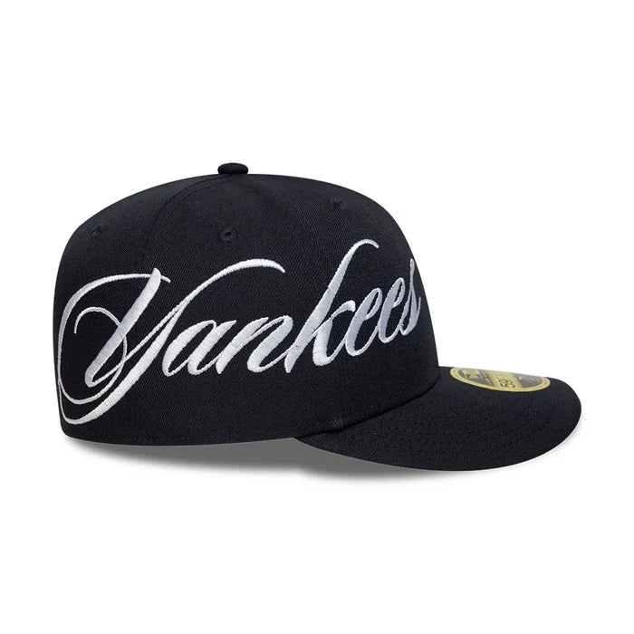 NEW ERA New York Yankees MLB Side Script Navy Low Profile 59FIFTY Fitted Cap