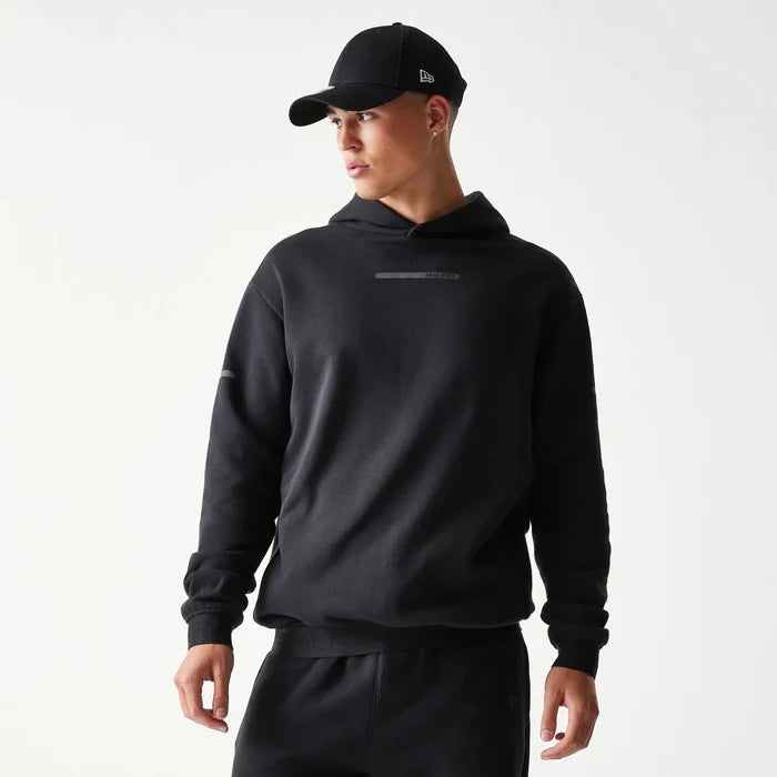 New Era Tech Black Oversized Pullover Hoodie
