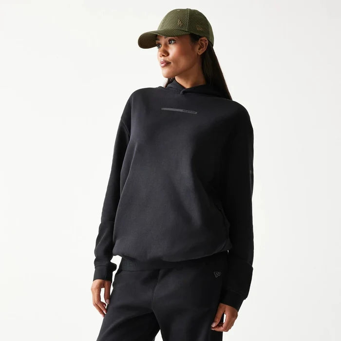 New Era Tech Black Oversized Pullover Hoodie