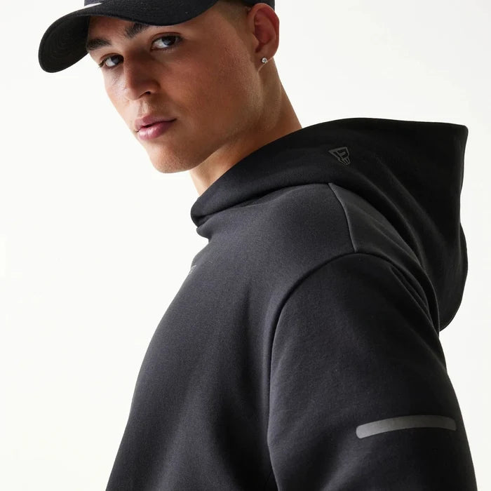 New Era Tech Black Oversized Pullover Hoodie