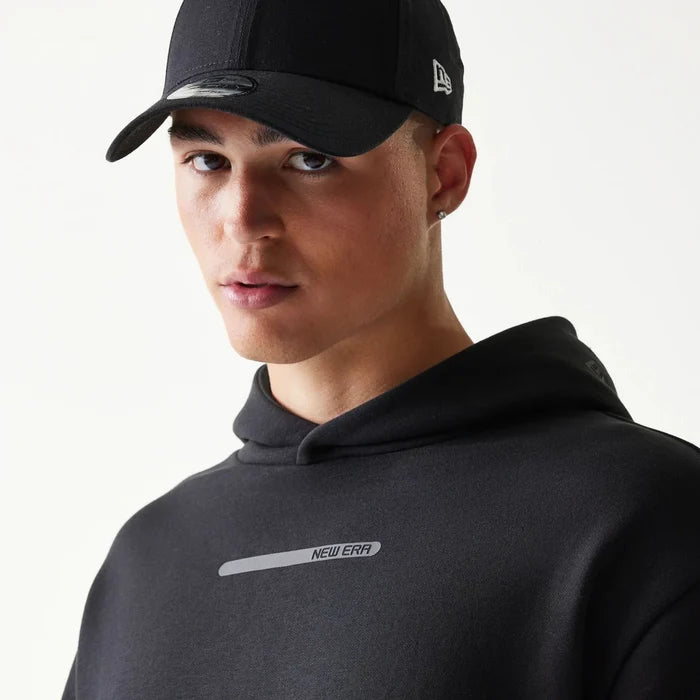 New Era Tech Black Oversized Pullover Hoodie