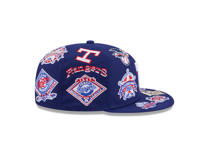 New Era Texas Rangers MLB All Over Team 59FIFTY Fitted Cap