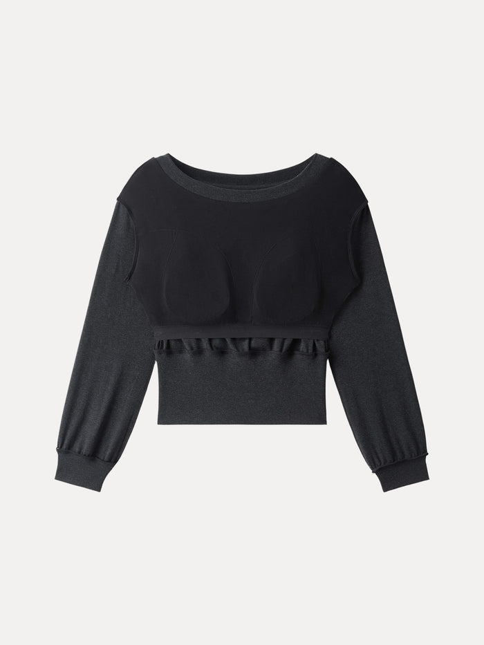 OGLmove Non-Itchy Wool Blend Boatneck Bra Top
