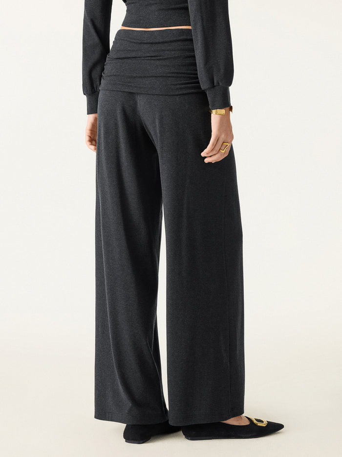 OGLmove Non-Itchy Wool Blend Drapey Wide Leg Pull-on Pants with Pockets