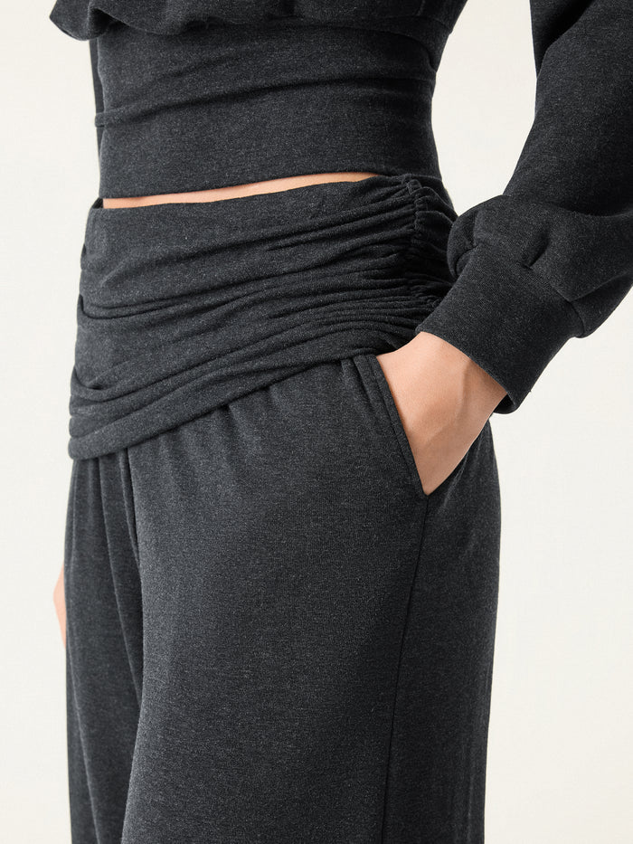 OGLmove Non-Itchy Wool Blend Drapey Wide Leg Pull-on Pants with Pockets