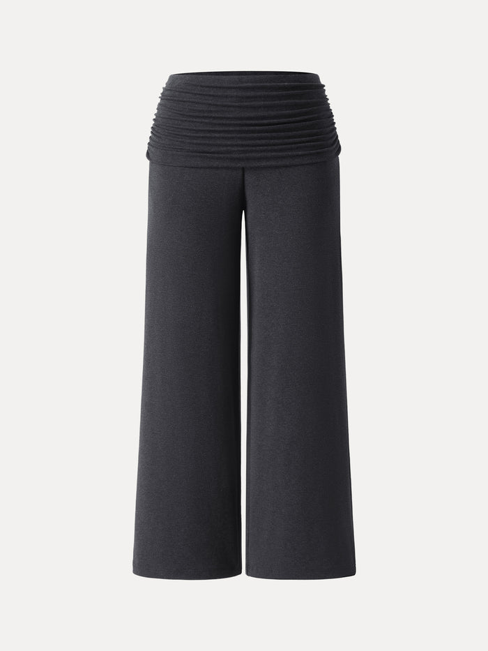 OGLmove Non-Itchy Wool Blend Drapey Wide Leg Pull-on Pants with Pockets