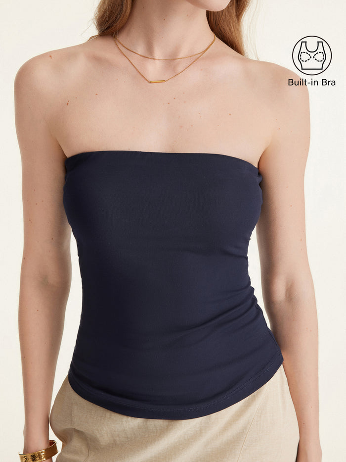 OGLmove Non-slip Tube Bra Top Midnight Navy XS