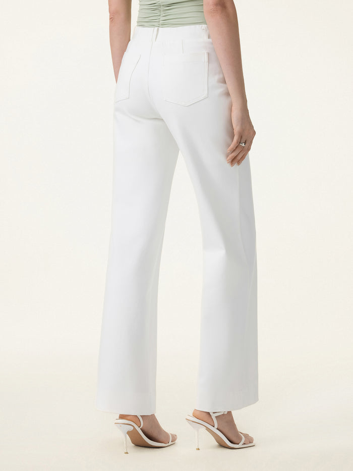OGLmove Not-See-Thru Drapey Mid Rise Wide Leg Pull-on Pant with Pockets