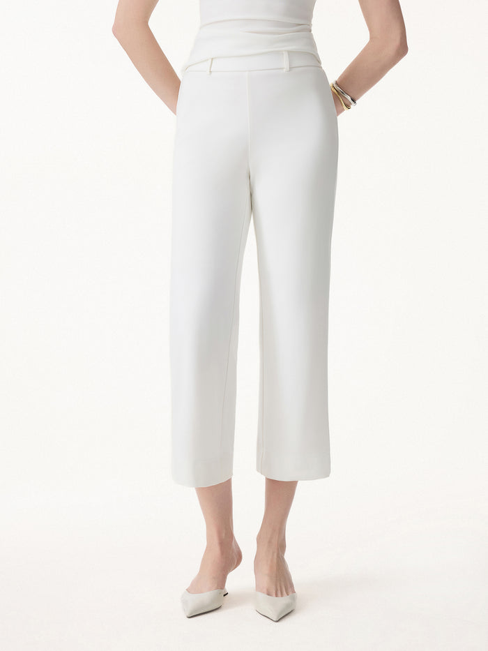 OGLmove Mid Rise Cropped Wide Leg Pants with Pockets