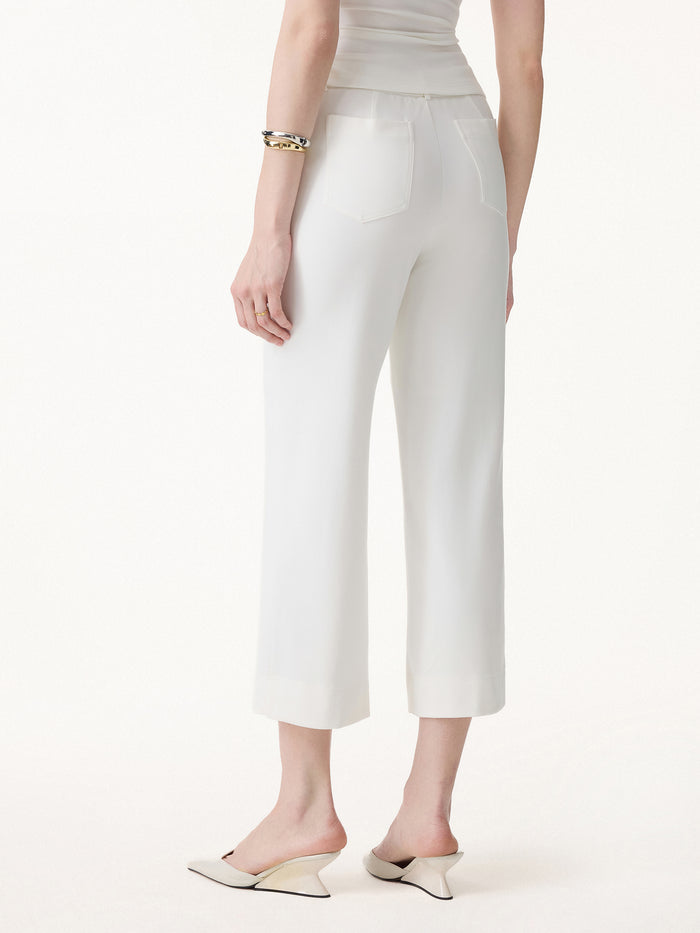 OGLmove Mid Rise Cropped Wide Leg Pants with Pockets