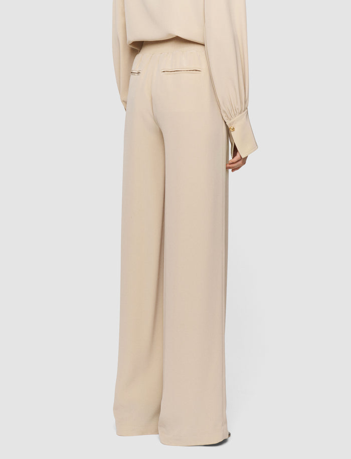 Beige Nour Satin Twill Trousers - Joseph
