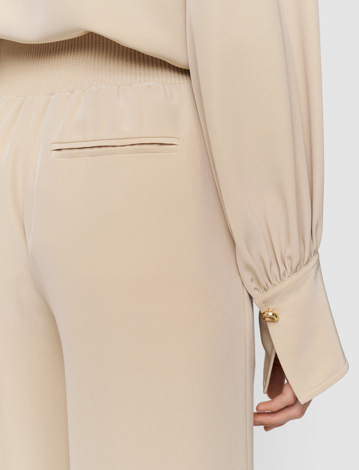 Beige Nour Satin Twill Trousers - Joseph