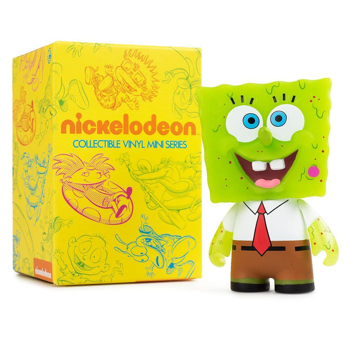 Limited edition Nickelodeon Spongebob Squarepants glow-in-the-dark 3-inch mini figure from NYCC 2017, made of green vinyl.