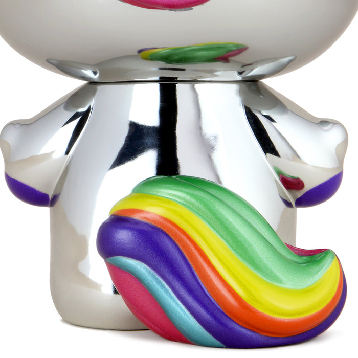Sanrio Hello Kitty Unicorn 8-inch vinyl art figure in chrome finish, limited edition NYCC 2020 exclusive with limited run of 250