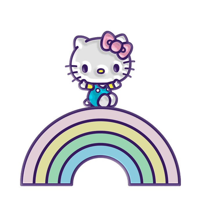 Sanrio NYCC 2023 Hello Kitty and Friends kawaii pins and lanyard set, featuring colorful Tokyo-themed designs and limited edition details.