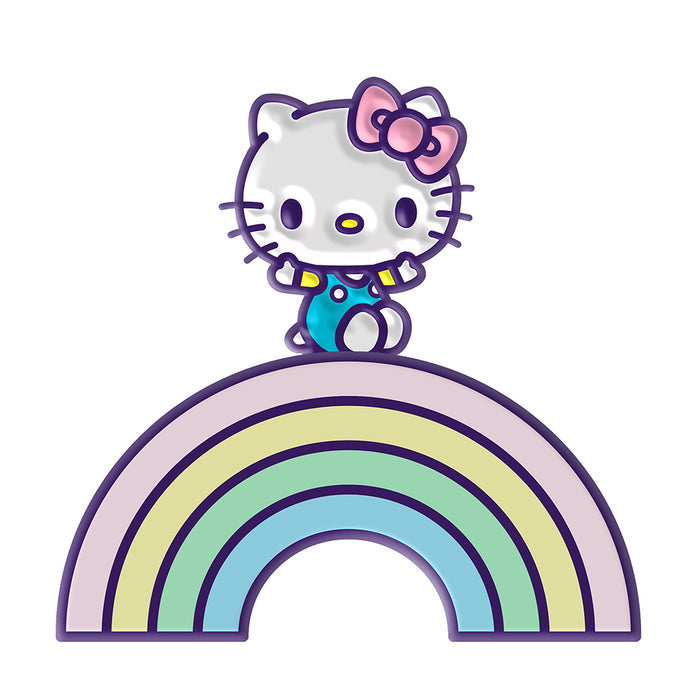 Sanrio Hello Kitty and Friends Kawaii Tokyo 1.5-inch premium pins and lanyard set with colorful rainbow design, limited edition.