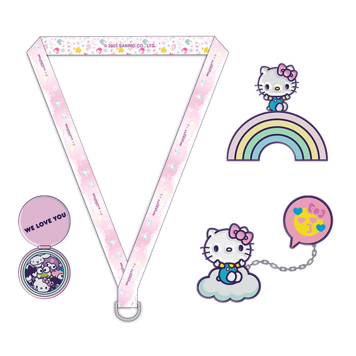 Sanrio Hello Kitty and Friends Kawaii Tokyo 1.5" enamel pins with matching lanyard set, limited edition of 700 for NYCC 2023.