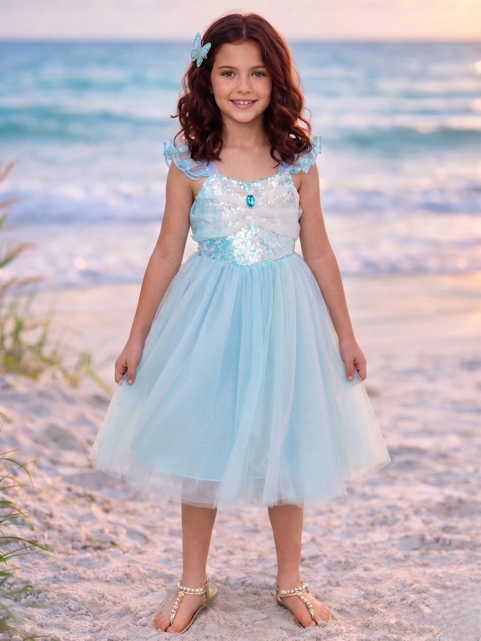 Ocean Princess Sequin Tulle Dress Mia Belle Girls