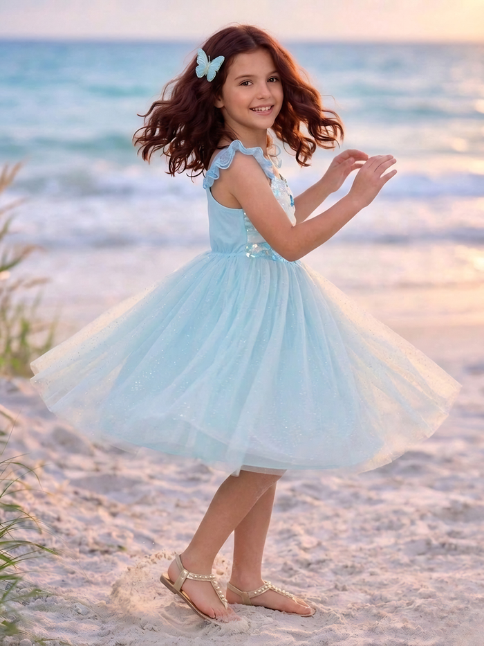 Ocean Princess Sequin Tulle Dress Mia Belle Girls