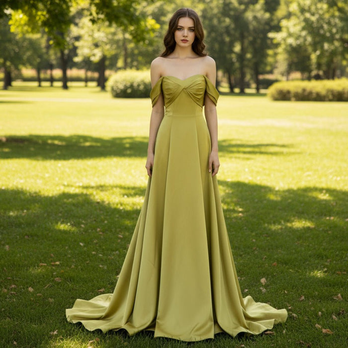 Off the Shoulder Sage Formal Dresses & Evening Gowns for Women - Rosymae
