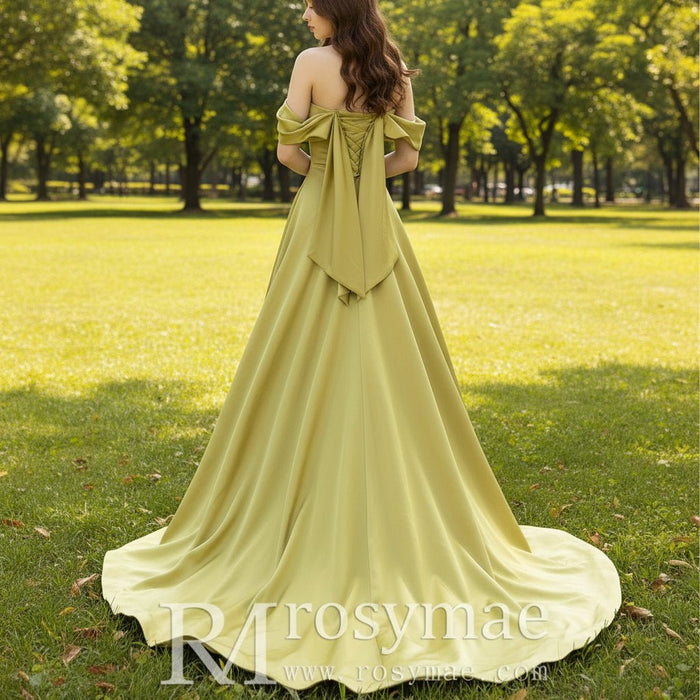 Off the Shoulder Sage Formal Dresses & Evening Gowns for Women - Rosymae