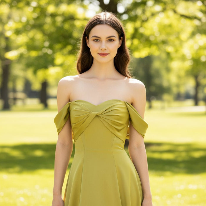 Off the Shoulder Sage Formal Dresses & Evening Gowns for Women - Rosymae
