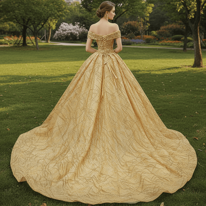 Off The Shoulder Sweetheart Ball Gown Sparky Quinceanera Prom Dresses - Rosymae